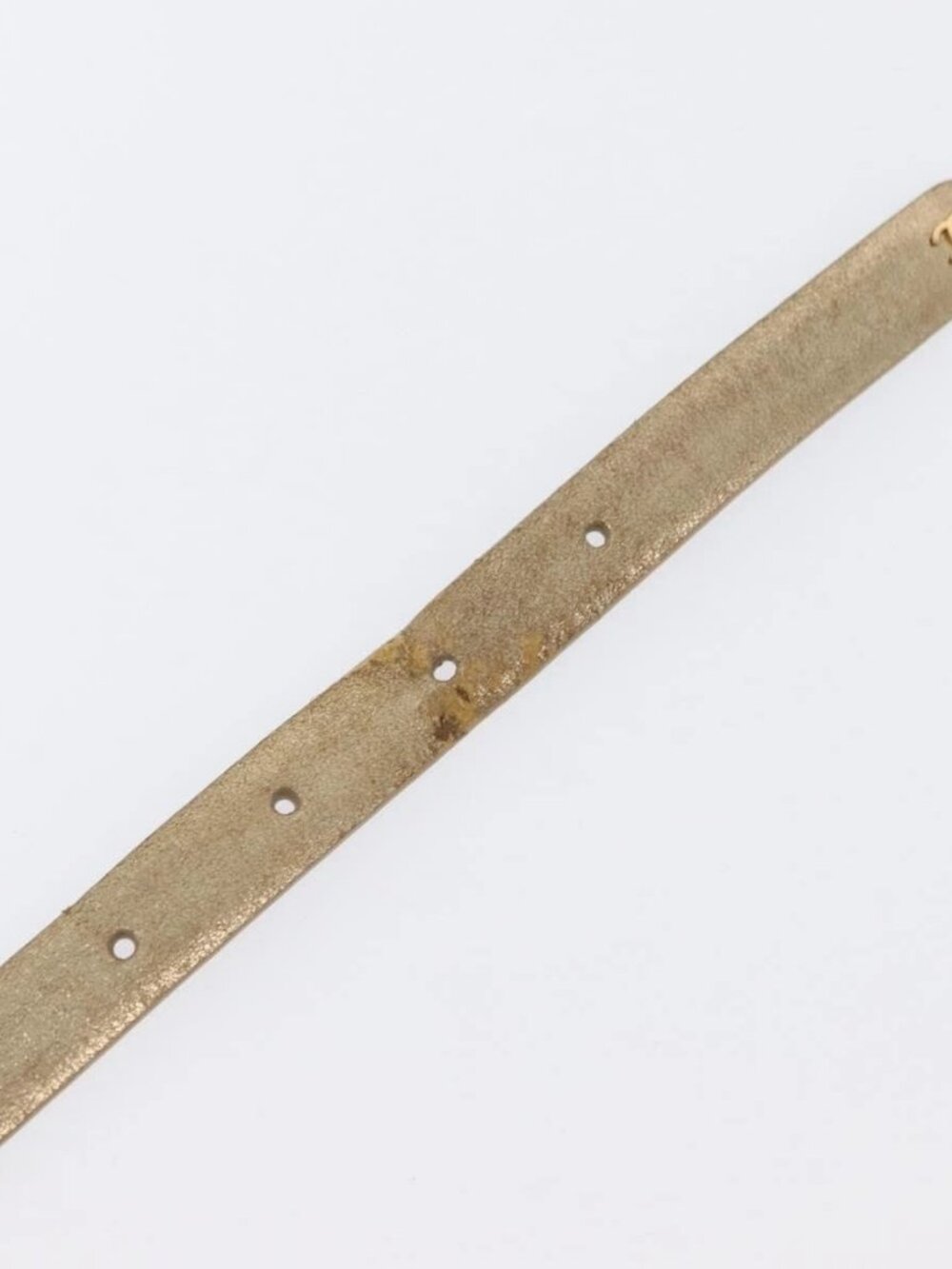CHANEL Belt Leather 33.5" Gold CC Auth 172424A - Picture 7 of 9